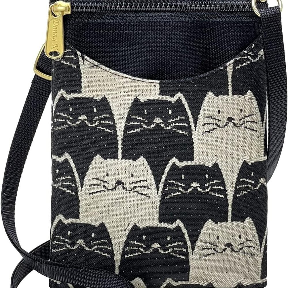 Women's Tapestry Crossbody Purse Small Wallet Phone Holder Travel Compact